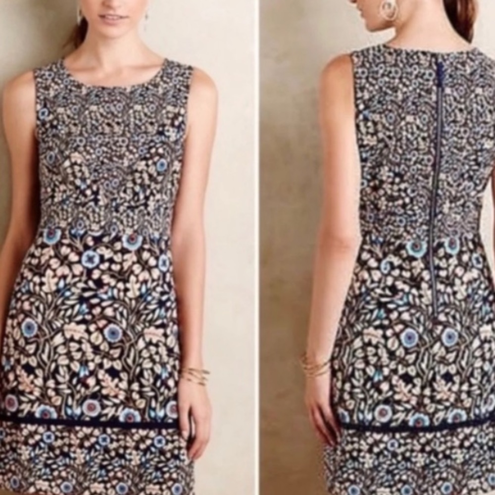 Anthropologie Maeve Summer Brindle Sleeveless Dress Blue Size 6P
